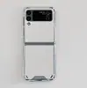 Adecuado para Samsung Galaxy Z Flip 7 Funda de Teléfono Móvil, Pantalla Plegable Transparente Zflip6 Espejo Cubierta Protectora, Anti-Caída