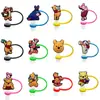 Gorra de Paja de Dibujos Animados Winnie the Pooh Transfronteriza Taza de Agua Creativa Cubierta de Popote de Silicona Tapón de Popote a Prueba de Polvo Venta al por Mayor en Stock