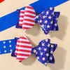 Amazon Conjunto de Presilhas de Cabelo com Laço para Crianças Dia da Independência Americana Conjunto de Acessórios de Cabelo Estrela e Listras Acessórios de Cabelo Fofos para Bebê