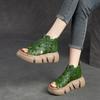 Nuevas Sandalias Tejidas con Cortes de Verano Jiewan de Shanghái de Suela Gruesa Transpirables de Color Caramelo Cómodas Estilo Romano para Mujer