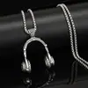Europa y Estados Unidos explosiones transfronterizas música rock auriculares colgante collar joyería hombres hip-hop acero de titanio cadena larga para suéter venta al por mayor