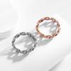 Moda japonesa y coreana anillo de cadena hueca en oro rosa para mujer, temperamento simple, metal de acero de titanio, anillo versátil