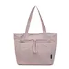 Bolsa de Ombro Simples Casual Cor Sólida Grande Capacidade Leve Artística Versátil Bolsa de Mão Atmosfera Moda Bolsa Tote para Mulheres