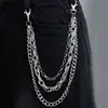 Joyas Más Vendidas en Amazon Personalidad de Moda Púas Remaches Colgante Cadena de Pantalones de Metal Multicapa Accesorios Hip Hop de Moda
