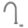 Grifo de lavabo de dos agujeros con agua fría y caliente, giratorio, para lavabo de baño, montado en encimera, de una sola palanca, cuerpo de cobre, grifo extraíble para lavabo bajo encimera