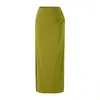 Saia Longa Puro Desejo Estilo Francês, Nova Saia Bodycon de Verão Plissada Slim-Fit com Fenda Lateral Sexy Linha A
