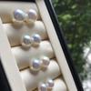 Pendientes de perlas de plata de ley 925 de alta gama, retro, ligeros, de lujo, de imitación de perla de Akoya, sin orificios para las orejas, con clip para las orejas y espiral antimosquitos.