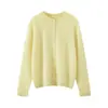 Casaco Cardigan de Tricô Lã 100% Fleece La Chapelle para Mulheres, Blusa Feminina Plus Size, Suéter de Outono e Inverno