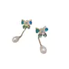 Nuevos Pendientes de Mariposa Estilo Chino Industria Pesada Pendientes de Perlas de Lujo Ligero Gama Alta Pendientes de Borlas Estilo Nacional de Nicho para Mujeres