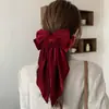 Temu Venta Caliente Clip para el Cabello de Terciopelo Largo y Fluido con Lazo Accesorios de Celebridad de Internet de Alta Gama Exquisitos Accesorios para el Cabello Tocado