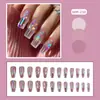 WM-230bling Cristal Uñas Postizas Cortas T Temperamento Spice Girl Polvo Suave Aurora Piezas de Uña para Usar Venta al por Mayor