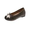 Zapatos Planos de Ballet con Forma de Lazo que Aumentan 4 cm de Altura para Mujer 2026 Nuevos de Otoño Versátiles Punta Redonda Corte Bajo Mocasines de Abuela