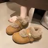 Otoño/Invierno 2026 Nuevo Estilo Terciopelo Plus Engrosado Cálido Francés Suave Velcro Aumentador de Altura Interior Mary Jane Princesa Zapatos de Algodón
