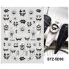 Stickers para uñas transfronterizos en relieve 5D estéreo de Halloween calavera araña hueso stickers para uñas al por mayor uña uña