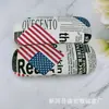 Al por mayor del fabricante Gafas para miopía de estudiante Caja de hierro Estuche para gafas con bandera nacional grande de mezclilla Pequeña de cuero de vaca Almacenamiento retro