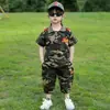 Traje de Verano Camuflado para Niños Ropa para Campamento de Verano Fuerzas Especiales Ropa Infantil para Niños Pequeños de Manga Corta Ropa para Entrenamiento Militar y Actuaciones de Verano