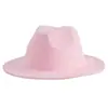 Gorros de Lana Transfronterizos Europeos y Americanos para Aliexpress, Sombreros Jazz Estilo Británico, Sombreros Lisos de Ala Ancha de Color Sólido para Hombre, Sombreros de Fieltro Estilo Padre-Hijo