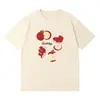 Tendência de Verão Camiseta Simples Estampada de Manga Curta para Mulheres Estilo Casual Solto Cityboy Gola Redonda Top de Meia Manga de Algodão Puro para Mulheres