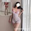 Traje Sexy y Sexy con Estampado Floral de Cerezas Que Se Puede Usar Afuera, No Hay Necesidad de Quitarse los Tirantes, Pijama de Cuello en V y Almohadilla en el Pecho, Cómodo para el Hogar