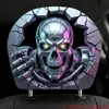 Capa de apoio de cabeça de carro para comércio exterior transfronteiriço, fronha de travesseiro de carro de terror e engraçada, à prova de poeira, altamente respirável, capa de fronha de travesseiro de pescoço de carro personalizada