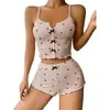 2026 Conjunto de Punto para Casa de Venta Caliente con Camisola y Shorts, Cómodo para Casa y se Puede Usar Afuera, Pijama para Mujer con un Toque de Lujo