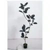Planta Artificial Verde Diamante Negro Decoração de Sala de Estar de Alto Padrão Enfeites de Chão Árvore Falsa Grande para Interior Planta Biônica