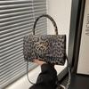 2026 Verão Nova Moda Europeia e Americana Tendência Estampa de Leopardo Nicho Retrô Estiloso Versátil Elegante Bolsa de Ombro Único Transversal