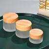 Tapa con Veta de Madera Botella de Crema 5g 10g Set Portátil de Viaje Empaque para Crema Facial Maquillaje de Ojos Botella Vacía de Cosméticos