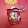 Chaveiro de Ouro Puro 999 do Ano do Cavalo com Certificado Caixa de Presente Bolsa Pingente Presente Corporativo Lembrança Atacado