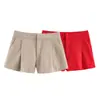 Comercio Exterior 2026 Verano Nuevo Estilo Europeo y Americano Moda Femenina Casual Holgado Versátil Color Sólido Pantalones Cortos Plisados 3152503