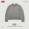 BE Masculino Streetwear Americano Marca Tendência Floco de Neve Gaivota Gola Polo Top Moletom Terry Lavado Vintage Meio Zíper