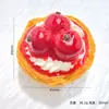 Tarta de frutas de crema mediana y grande, juguete de comida de simulación, accesorios de resina, imanes para nevera DIY, colgantes, material de decoración para hebilla de zapatos, kit