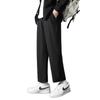Pantalones de Trabajo de Seda Helada de Verano para Hombre Pantalones Rectos Sueltos Pantalones de Nueve Puntos Estudiantes Color Puro Pierna Ancha Casuales Ligeros y Delgados