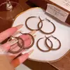 Pendientes de Aro con Pigmento de Café Maillard para Otoño e Invierno Nicho de Gama Alta Simples Exagerados Elegantes Pendientes de Aro Grande Pendientes