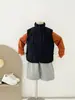 Valle del Viento 2026 Invierno Nuevo Estilo Coreano Chaleco Grueso con Cuello Alto en Capas para Niños, Elegante Chaleco Reversible para Niños