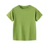 Camisetas de Manga Corta de Verano para Niños y Niñas, Tops Elegantes de Manga Media Tendencia Estilo Coreano Color Sólido Venta al por Mayor y Dropshipping