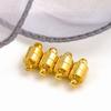 Fivela Magnética Redonda Cilíndrica Banhada a Cobre Ouro Real 18K Conexão Final para Colar Pulseira Acessórios DIY B104