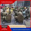 Fabricante de escultura de figura em terracota imitação de cobre de plástico reforçado com fibra de vidro expositor de paisagem chinesa resina ornamentos de soldado antigo