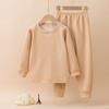 Traje de Ropa Interior Térmica para Niños de Otoño e Invierno Ropa de Casa Base Set de Dos Piezas Lana Polar de Seda de Colores Ropa de Otoño y Pantalones