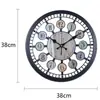 Reloj de Pared Sala de Estar Nuevo Chino Creativo Moderno Simple Reloj de Cuarzo Silencioso Vintage Decoración Reloj de Pared Grano de Madera