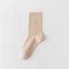 Meias Sem Costura Femininas Meia-Calça Meio da Panturrilha Meias Finas de Pelúcia para Primavera e Outono Boca Larga Meias de Confinamento Algodão Absorvente de Suor Respirável Simples