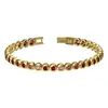 Moda Europeia e Americana Luxo Leve Pulseira com Zircônia 3A Incrustada Venda Quente na Amazon Pulseira Tennis de Aço Inoxidável com Contas Incrustadas Internamente
