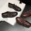 Zapatos Pequeños de Cuero de Vaca de Primera Capa para Mujer, Planos de Boca Profunda, Nuevo Estilo Otoño e Invierno, Planos Británicos Tallados con Hebilla de Cuero Genuino, Zapatos de Mujer 40