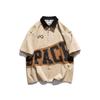 Camisa Jacket de Manga Corta Holgada Estilo Hip Hop Estampado Tendencia de Verano Estilo Hong Kong Estilo Japonés Retro Oso Ropa Camisa de Manga Media Estilo Neutro