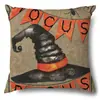 Funda de Almohada Halloween Calabaza Divertida Transfronteriza Amazon Estampado de Lino Funda Decorativa para Cojín de Sofá del Hogar