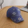 Gorra de béisbol para niños y niñas, estilo moderno, con diseño de flor de diamante, ideal para actividades al aire libre y para el sol.