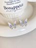 Pendientes de mariposa de cristal de principios de primavera de 2024, pendientes distintivos con degradado, diseño suave y delicado, nuevos pendientes para mujer