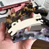 Pinza de Acetato con Gradiente de Gato Lindo Coreano Francés para Cola de Caballo Alta Vertical Retorcida 2025 Nuevo Popular
