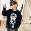 Outono 2026 Tendência Estilo Japonês Falso Duas Peças Camiseta de Manga Longa para Meninos com Estampa de Macaco Camuflado Top Cartoon Infantil