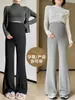 Pantalones acampanados de maternidad que no aprietan la barriga durante el embarazo, estilo fino de verano para usar al aire libre, nuevo modelo 2026 leggings de yoga con soporte para la barriga